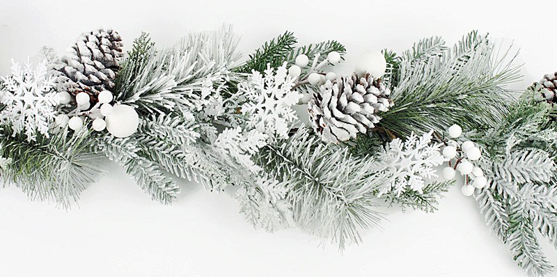 Picture of Christmas Artificial Snow Pine Cone Garland 4ft